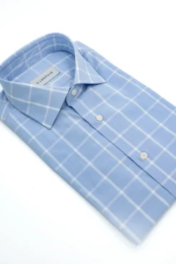 Camicia Regular Fit a Quadri - AZZURRO QUADRI