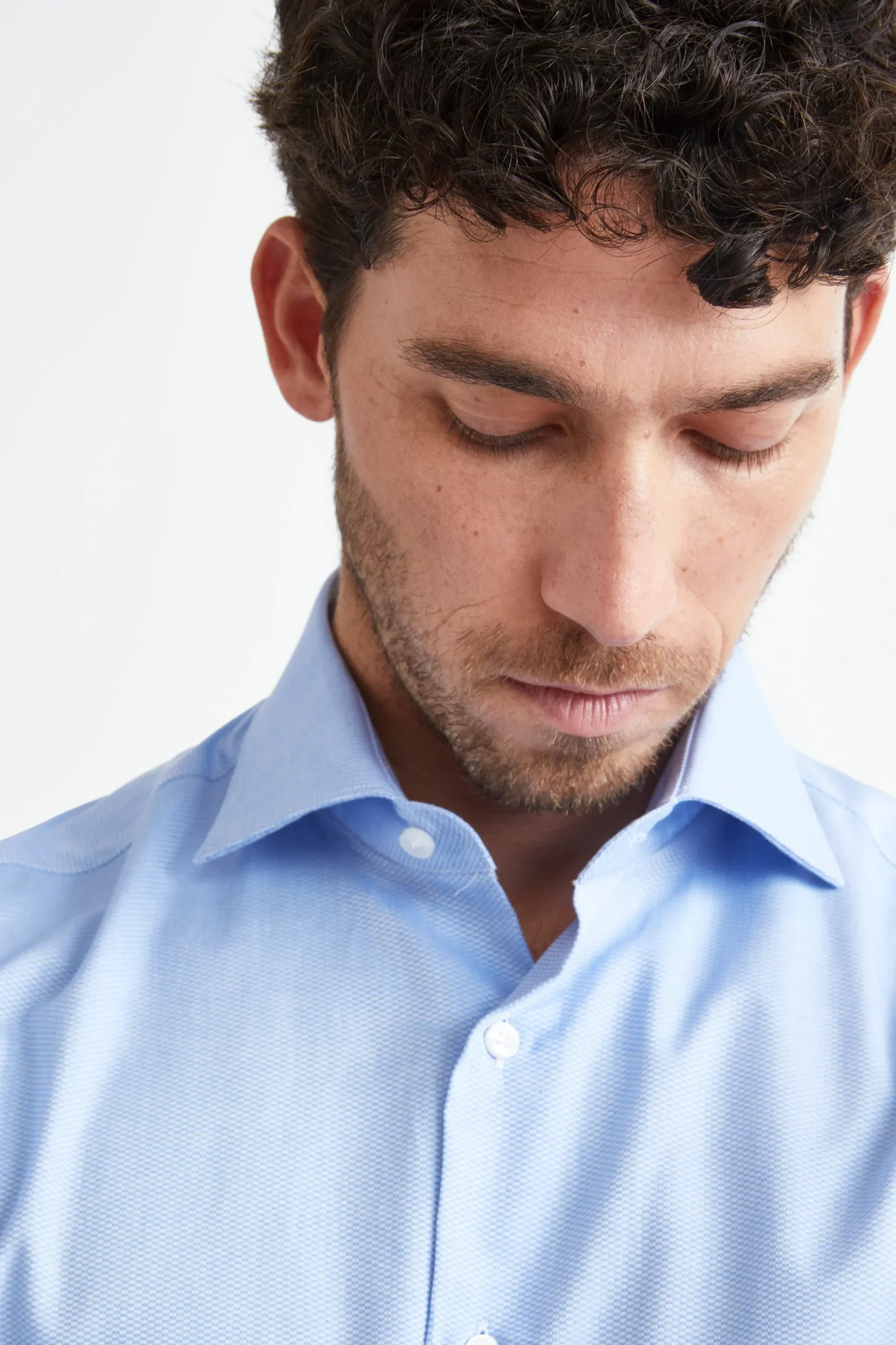 Camicia Regular Fit Collo Francese - FANT. AZZURRO