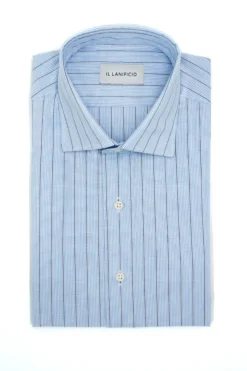 Camicia Regular Fit in Fantasia - RIGATO AZZURRO/BLU