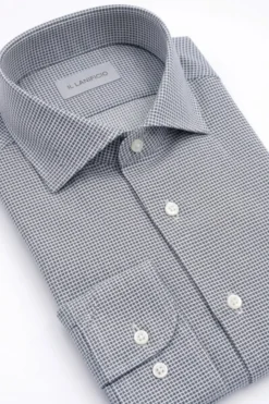 Camicia Regular Fit Microeffetto - AZZURRO MICROEFFETTO