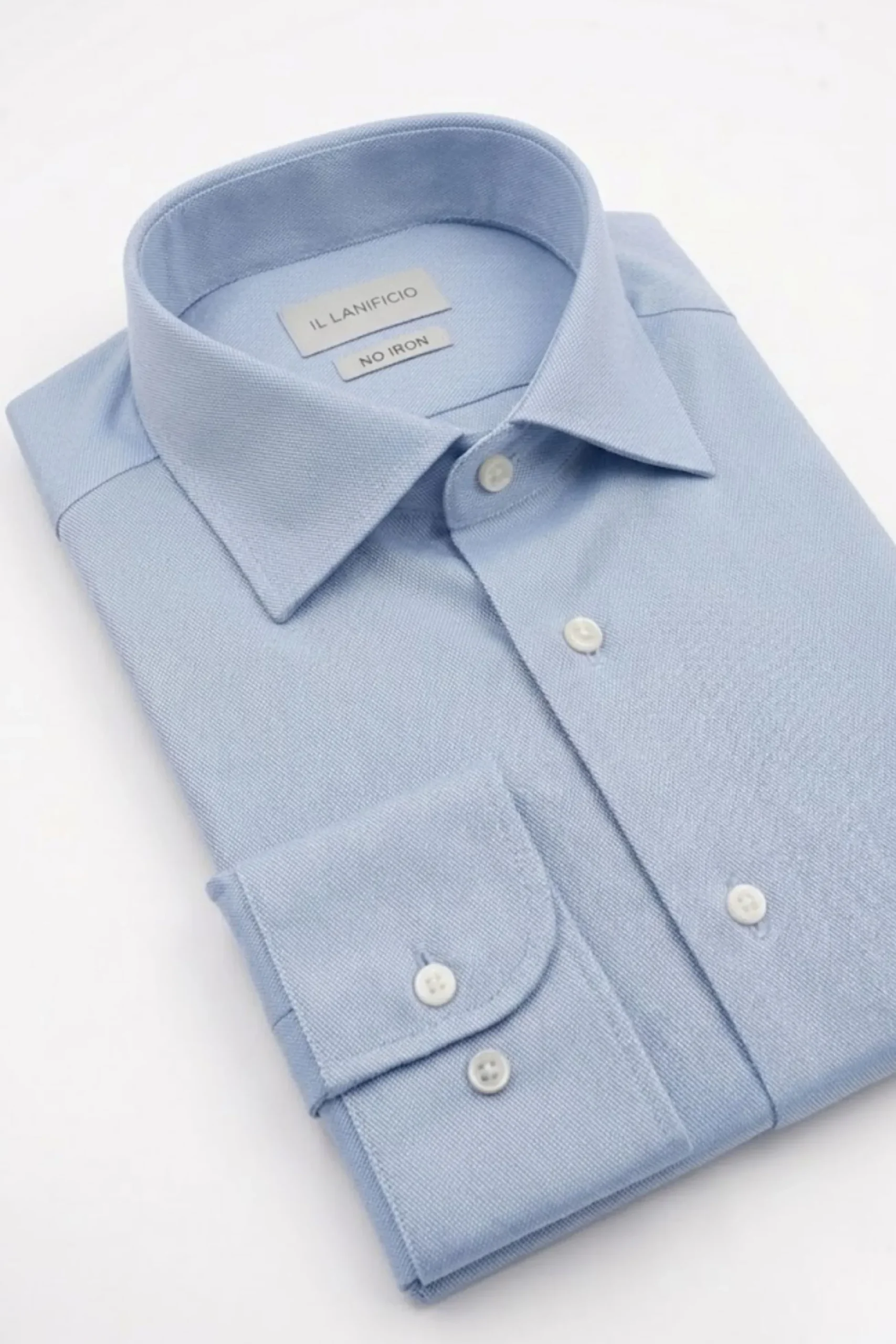 Camicia Regular No Iron Collo Francese - AZZURRO