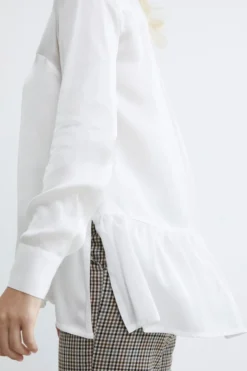 Camicia satinata elegante - PANNA