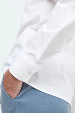 Camicia Sciancrata in Cotone - BIANCO