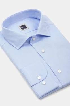 Camicia slim collo francese - AZZURRO