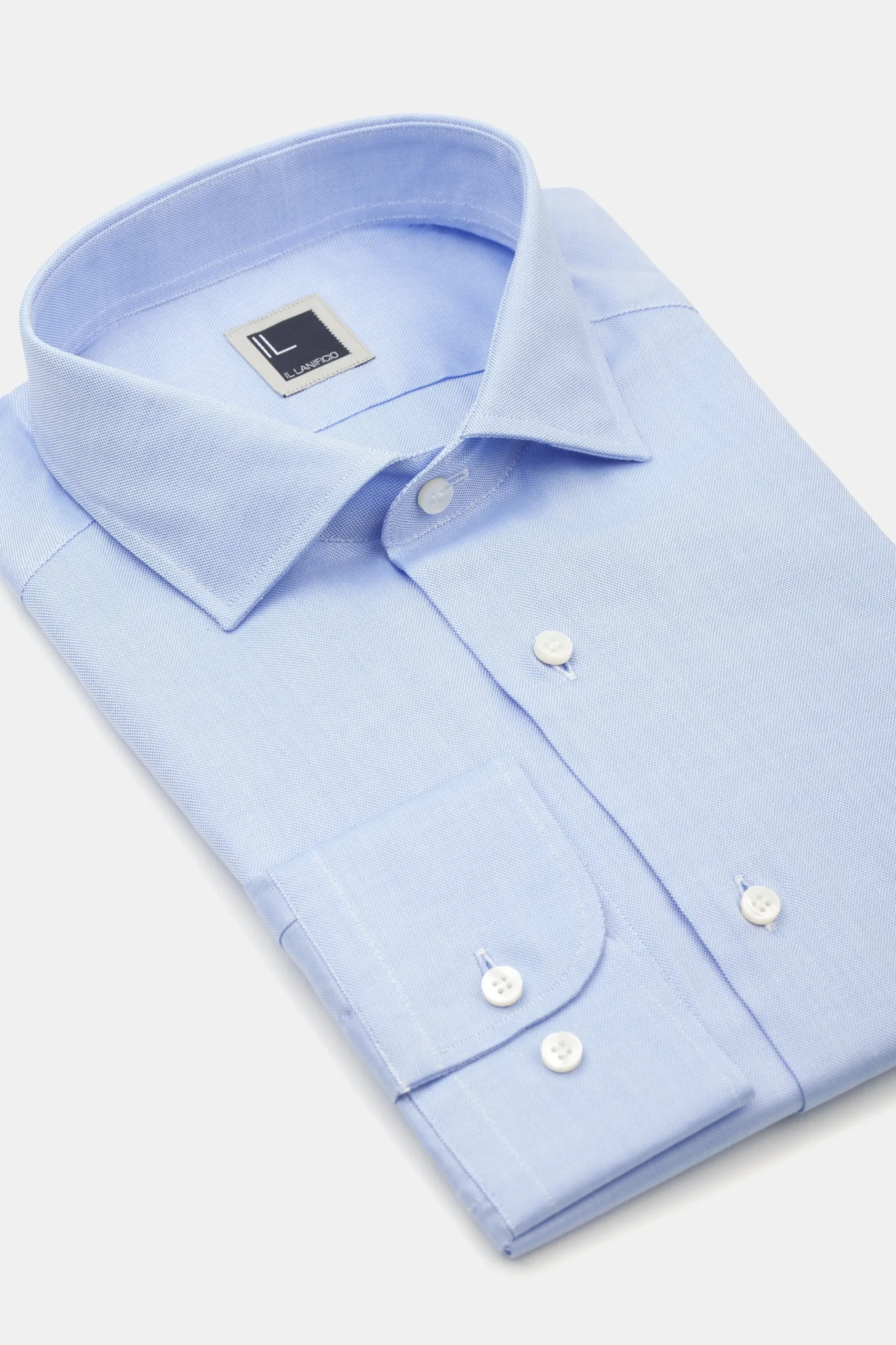 Camicia slim collo francese - AZZURRO