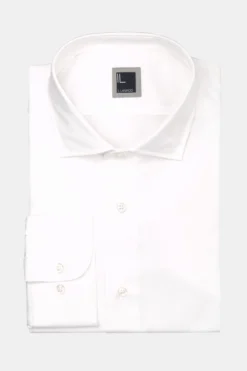 Camicia slim twill collo francese - BIANCO