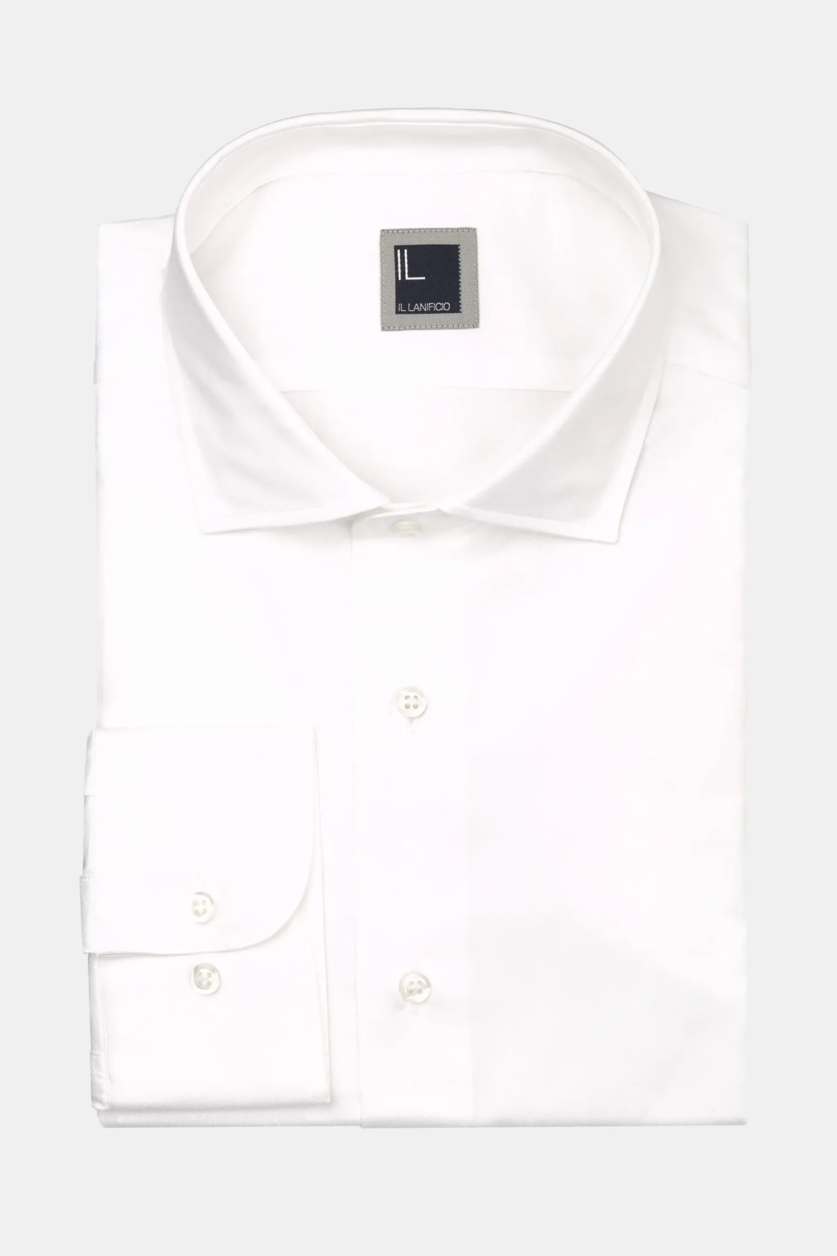 Camicia slim twill collo francese - BIANCO