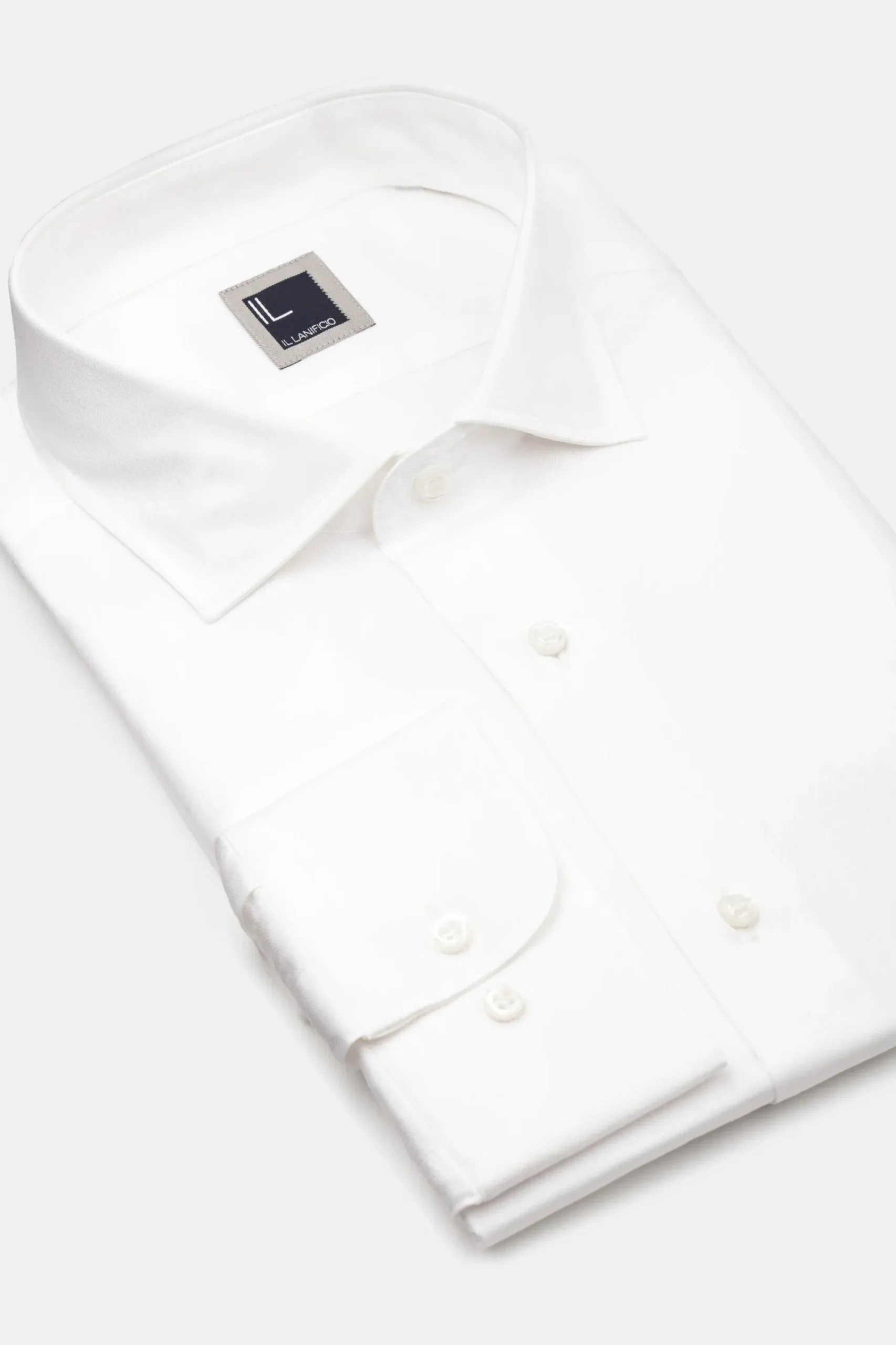 Camicia slim twill collo francese - BIANCO