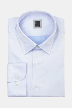 Camicia twill collo classico - AZZURRO
