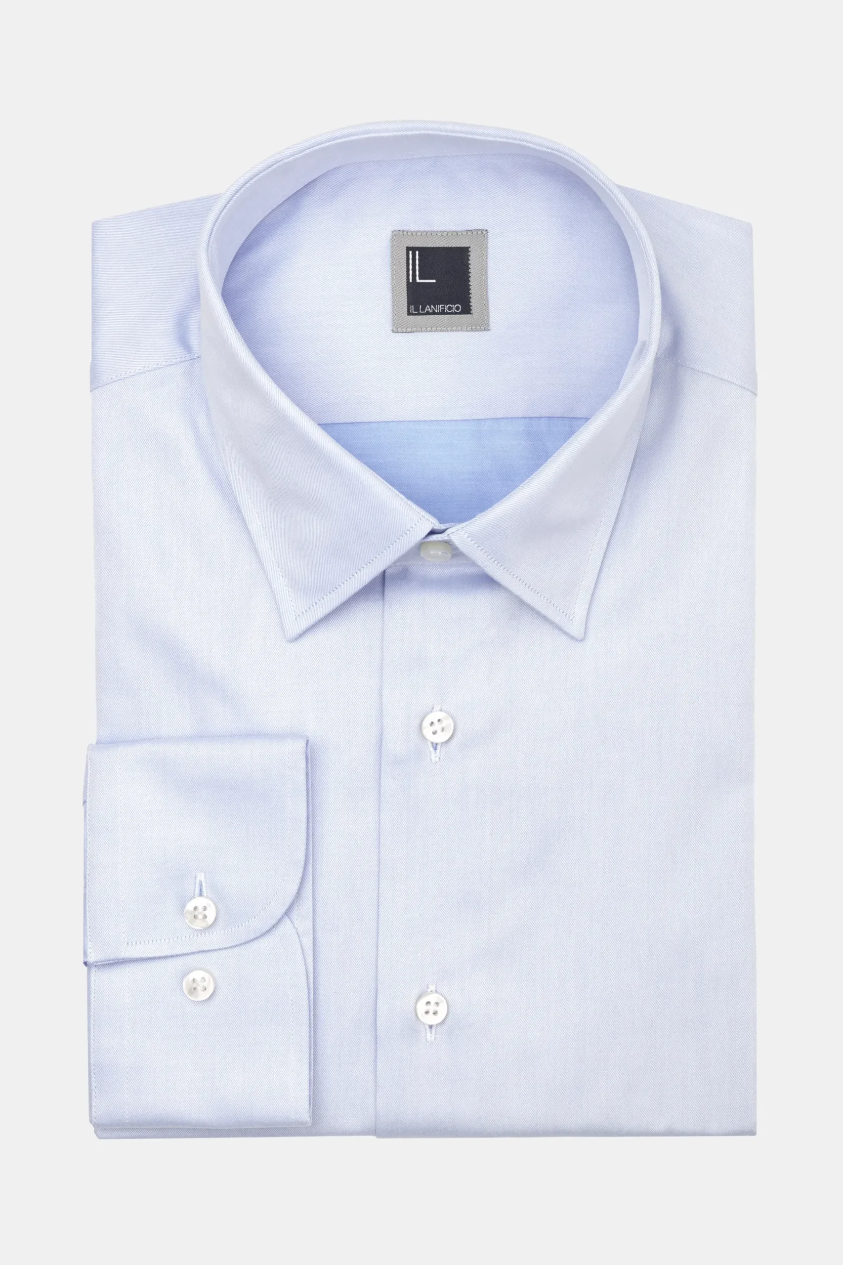 Camicia twill collo classico - AZZURRO