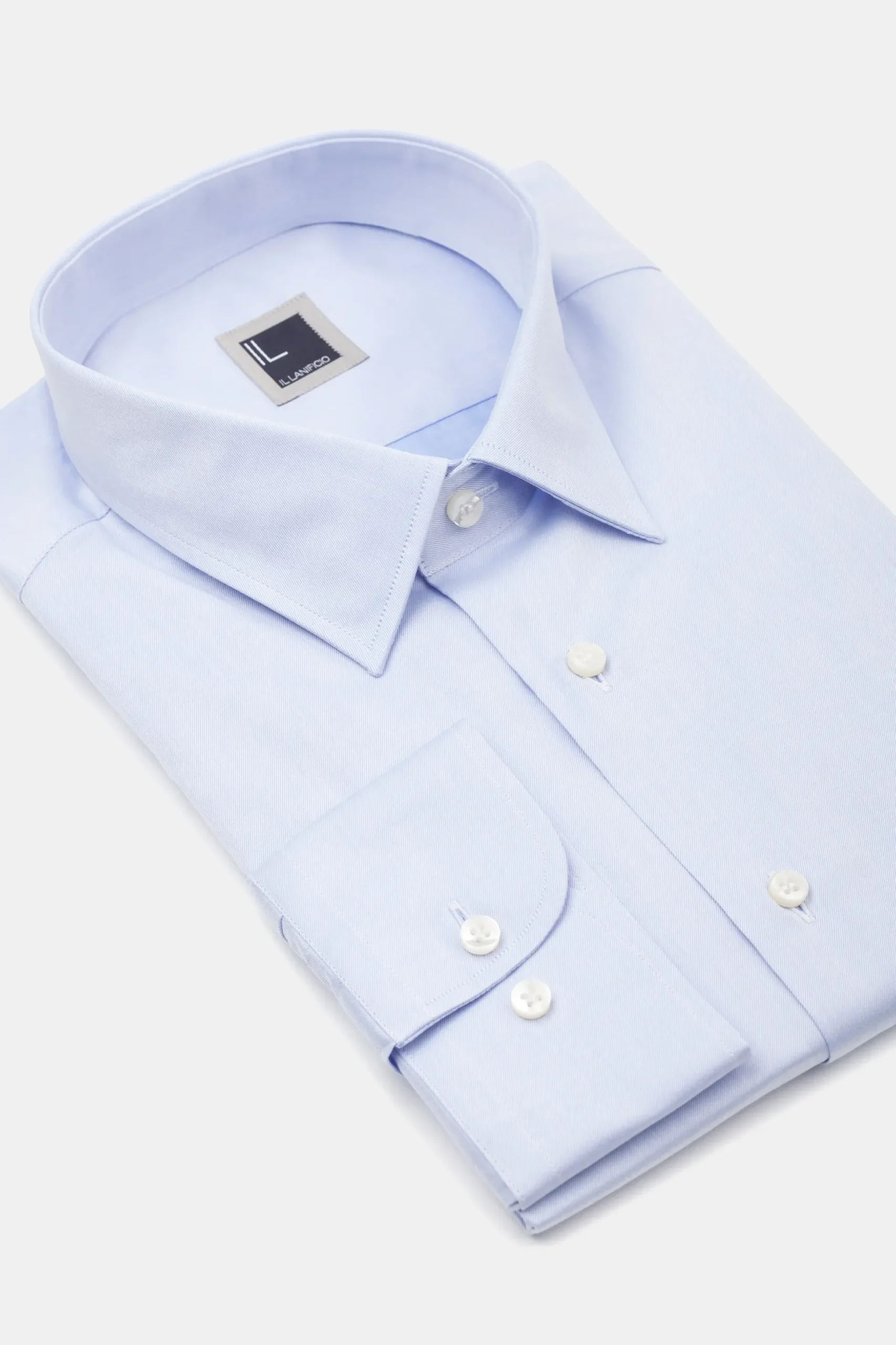 Camicia twill collo classico - AZZURRO