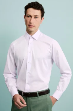 Camicia twill collo classico - ROSA