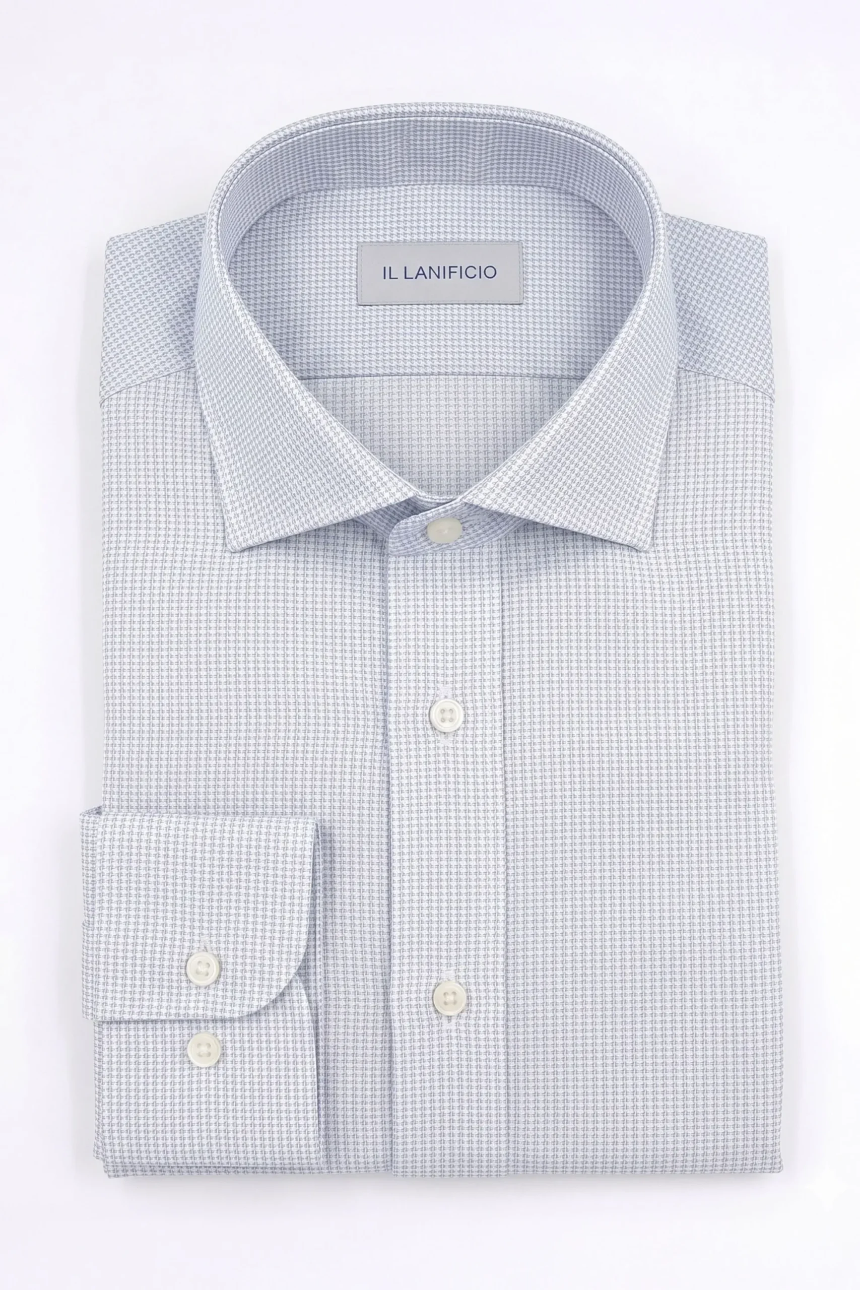 Camicia Uomo Regular Fit in Cotone - BLU MICROEFFETTO