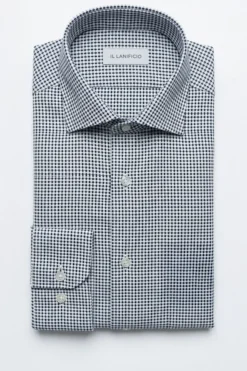 Camicia Uomo Slim Fit - BLU MICROEFFETTO