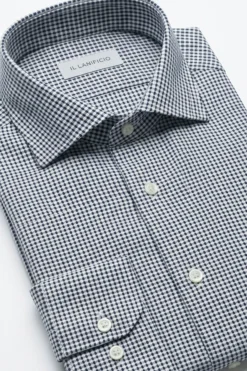 Camicia Uomo Slim Fit - BLU MICROEFFETTO