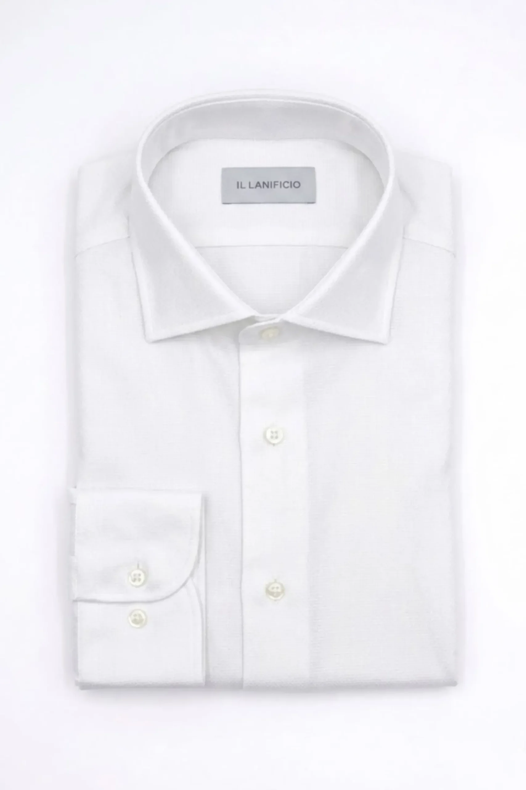 Camicia Uomo Slim in Cotone Doppio Ritorto - BIANCO OPERATO