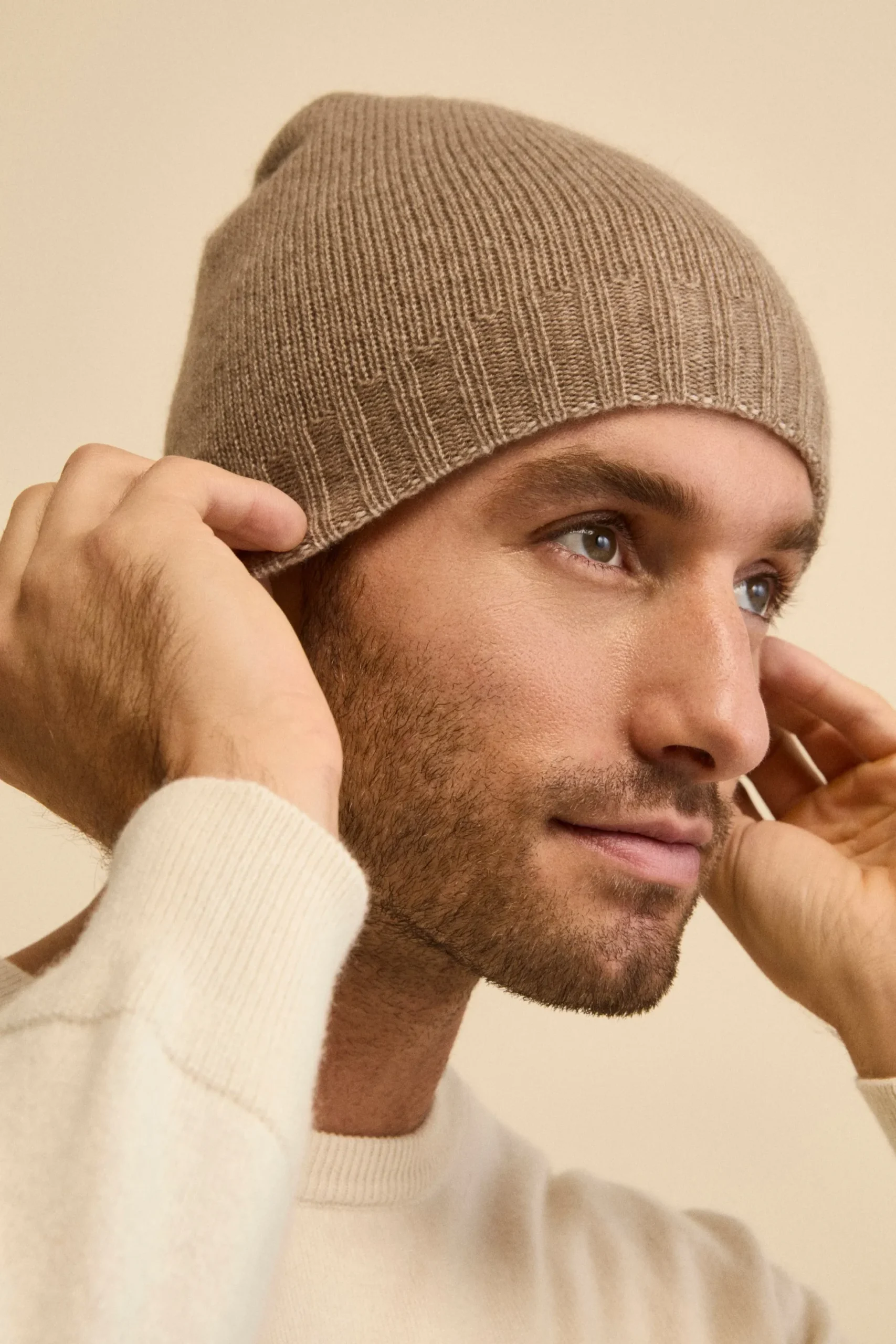 Cappello in cashmere - BEIGE/MARRONE