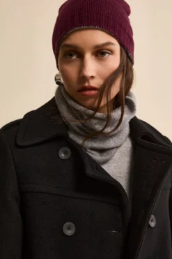 Cappello in cashmere - GRIGIO MEDIO/PRUGNA