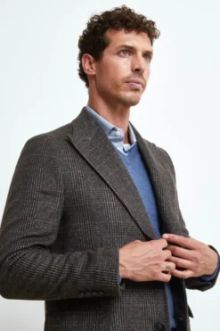 Cappotto Check in Lana e Cashmere - MARRONE QUADRI