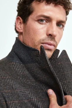 Cappotto Check in Lana e Cashmere - MARRONE QUADRI