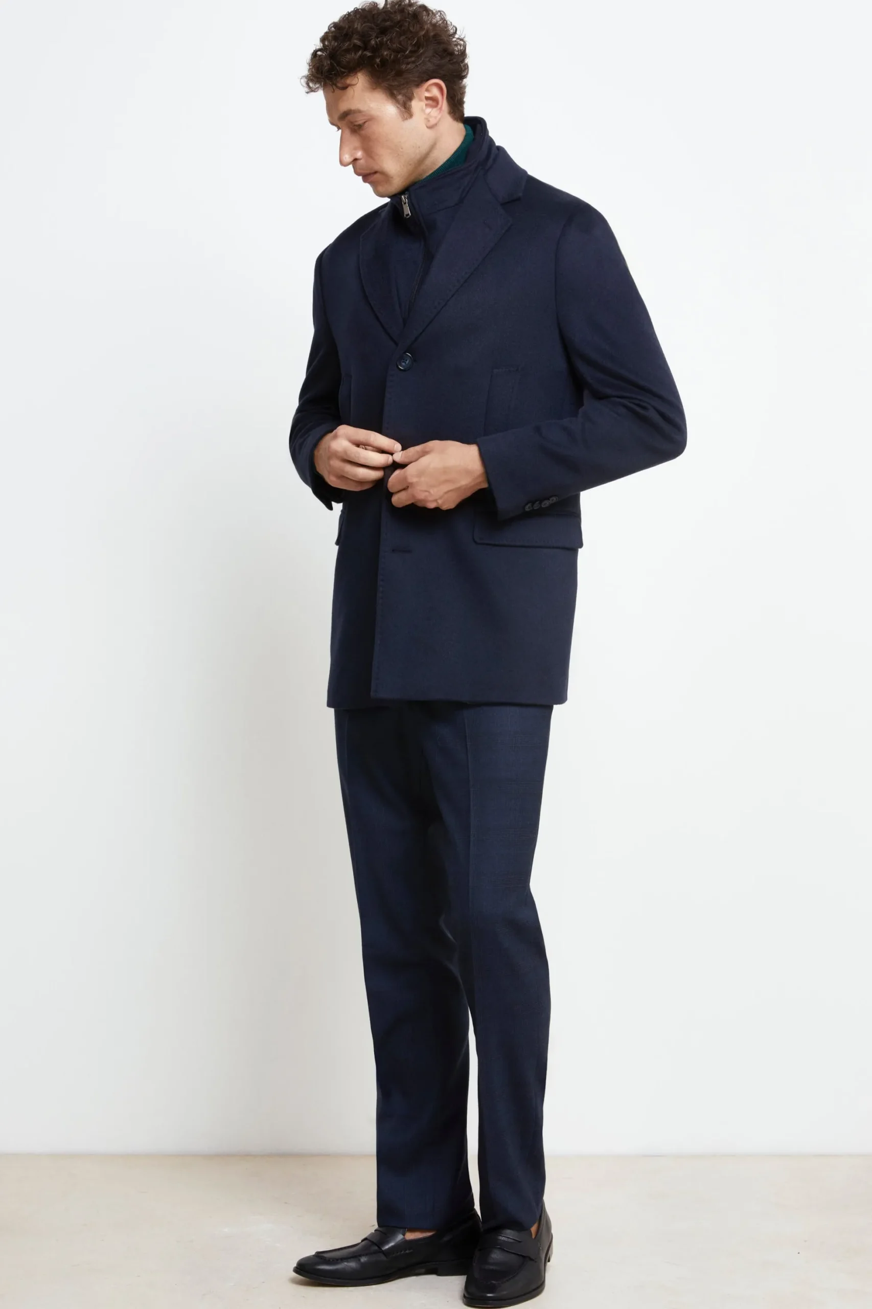 Cappotto Corto in Lana e Cashmere - BLU
