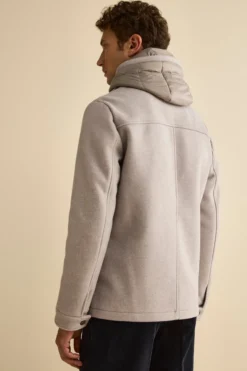 Cappotto Corto in Misto Lana con Pettorina Removibile - GRIGIO CHIARO