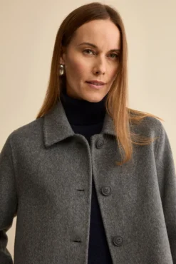 Cappotto Corto Sfoderato in Misto Lana - GRIGIO