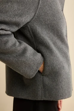 Cappotto Corto Sfoderato in Misto Lana - GRIGIO