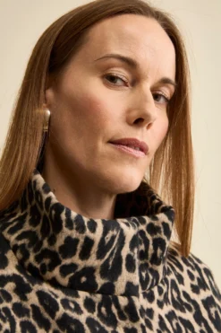 Cappotto Corto Svasato in Fantasia Animalier - MACULATO MORO