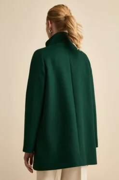 Cappotto Foderato Corto in Lana Vergine - VERDONE