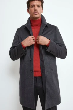 Cappotto Foderato in Cashmere - GRIGIO
