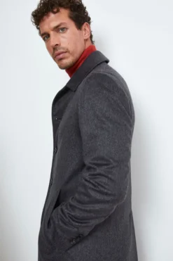Cappotto Foderato in Cashmere - GRIGIO