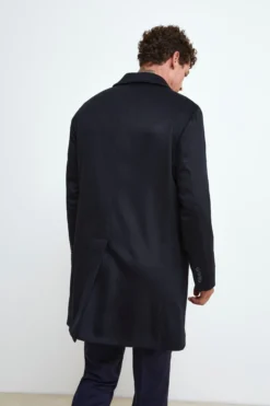 Cappotto Foderato in Cashmere - BLU