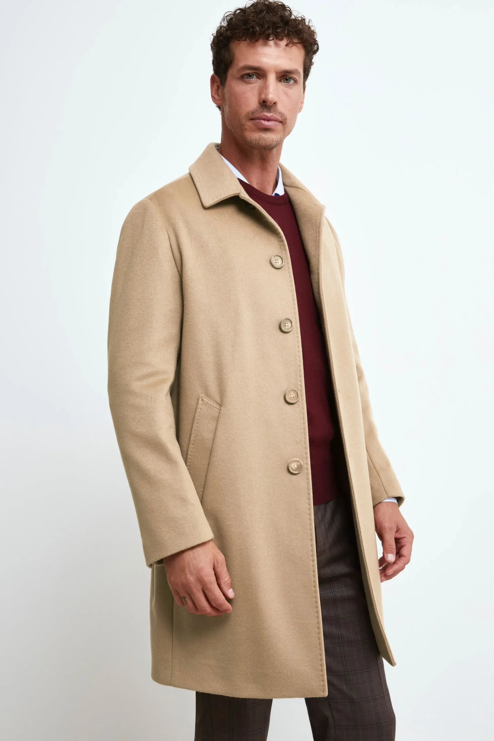 Cappotto Foderato in Cashmere - CAMMELLO