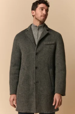 Cappotto in Lana con Gilet in Piuma - GRIGIO SCURO