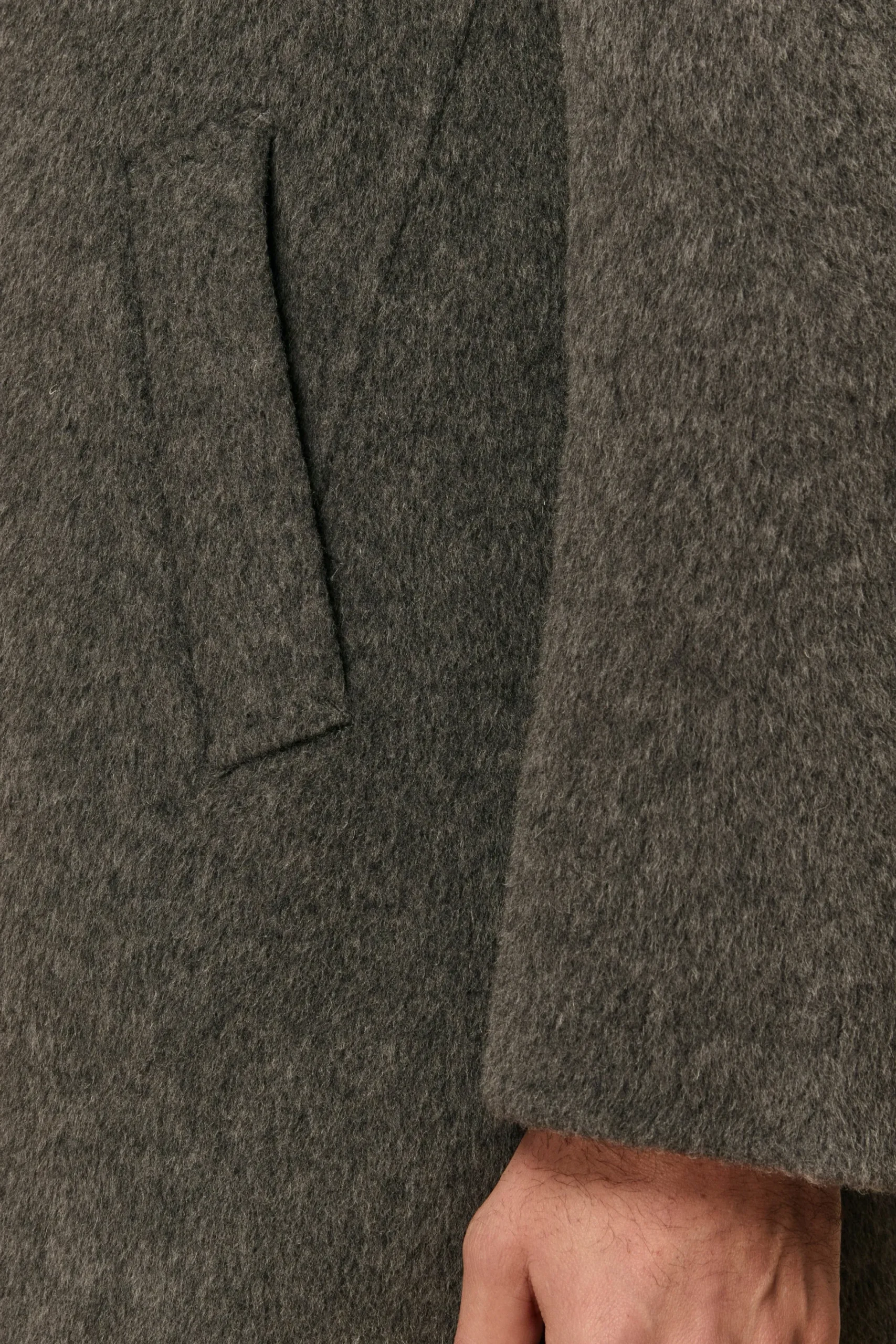 Cappotto in Lana con Gilet in Piuma - GRIGIO SCURO