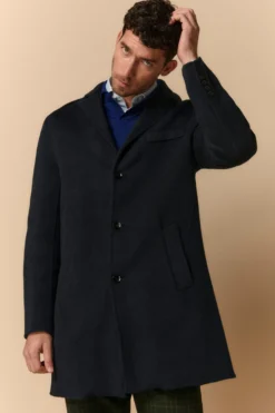 Cappotto in Lana con Gilet in Piuma - BLU