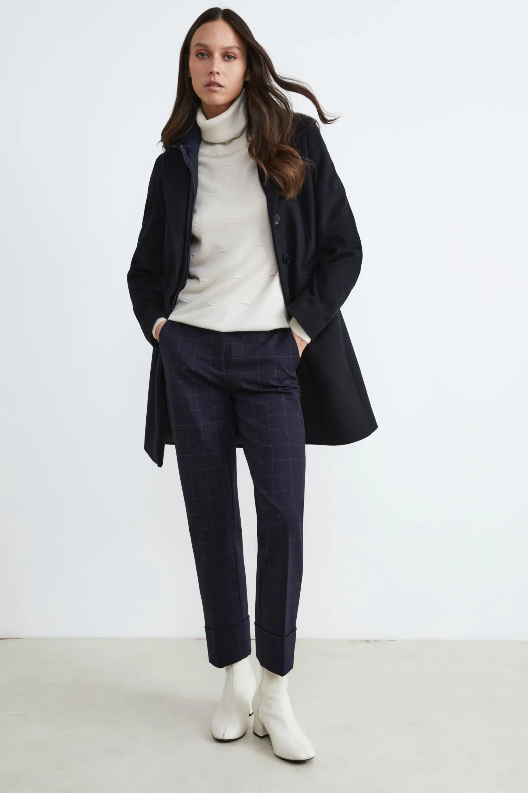 Cappotto in lana e cashmere - BLU