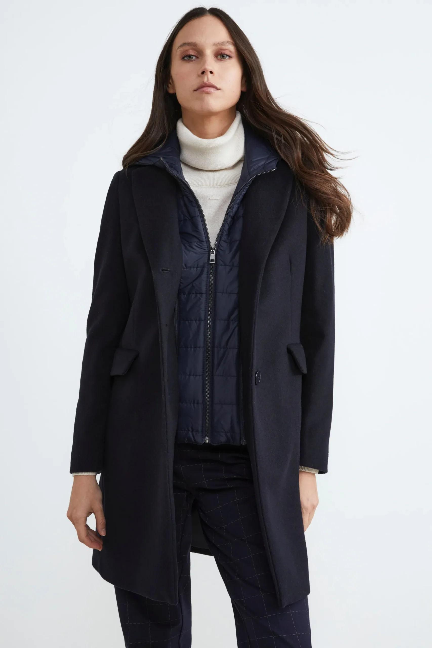 Cappotto in lana e cashmere - BLU