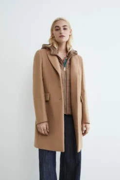 Cappotto in lana e cashmere - CAMMELLO