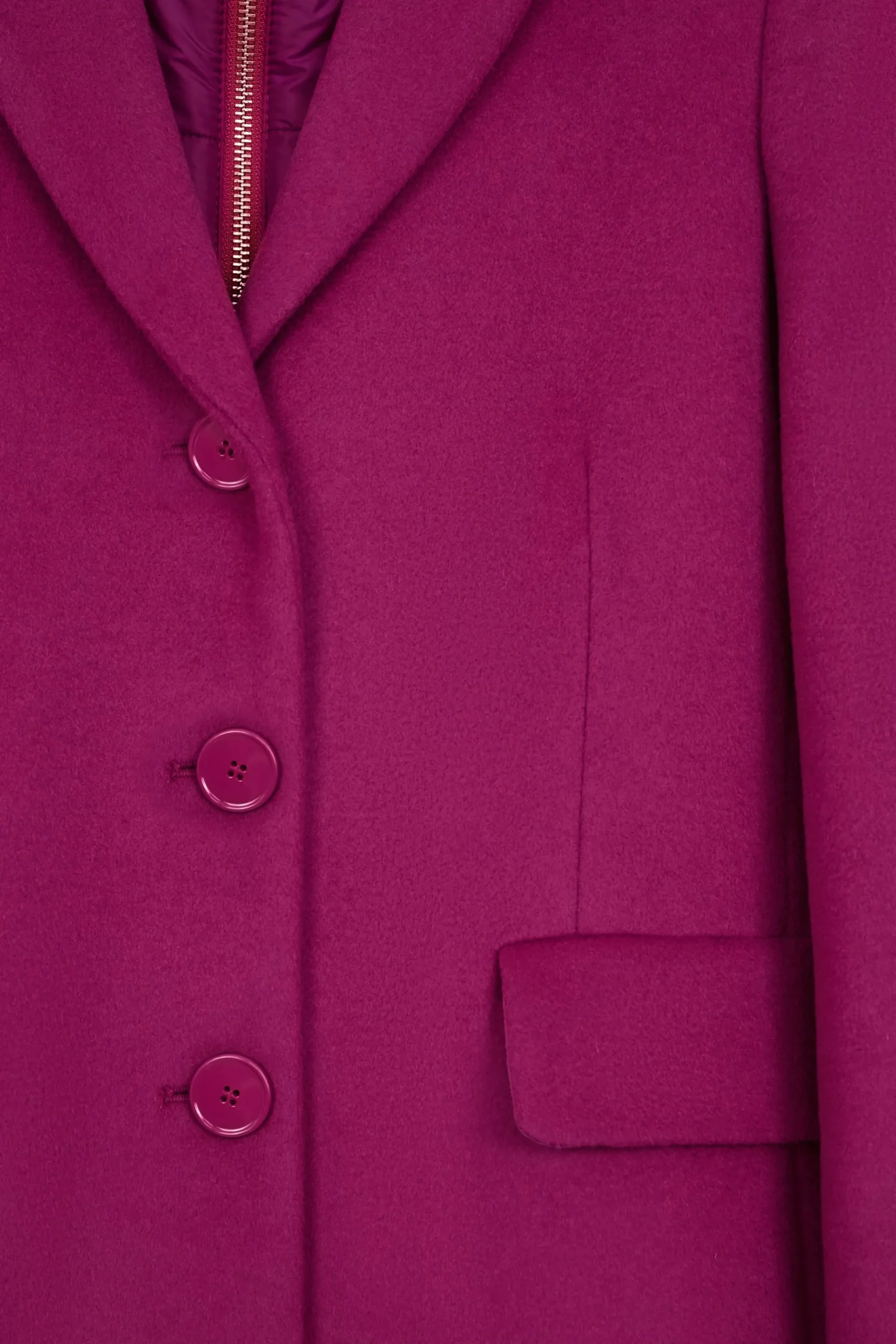 Cappotto in lana e cashmere - CICLAMINO
