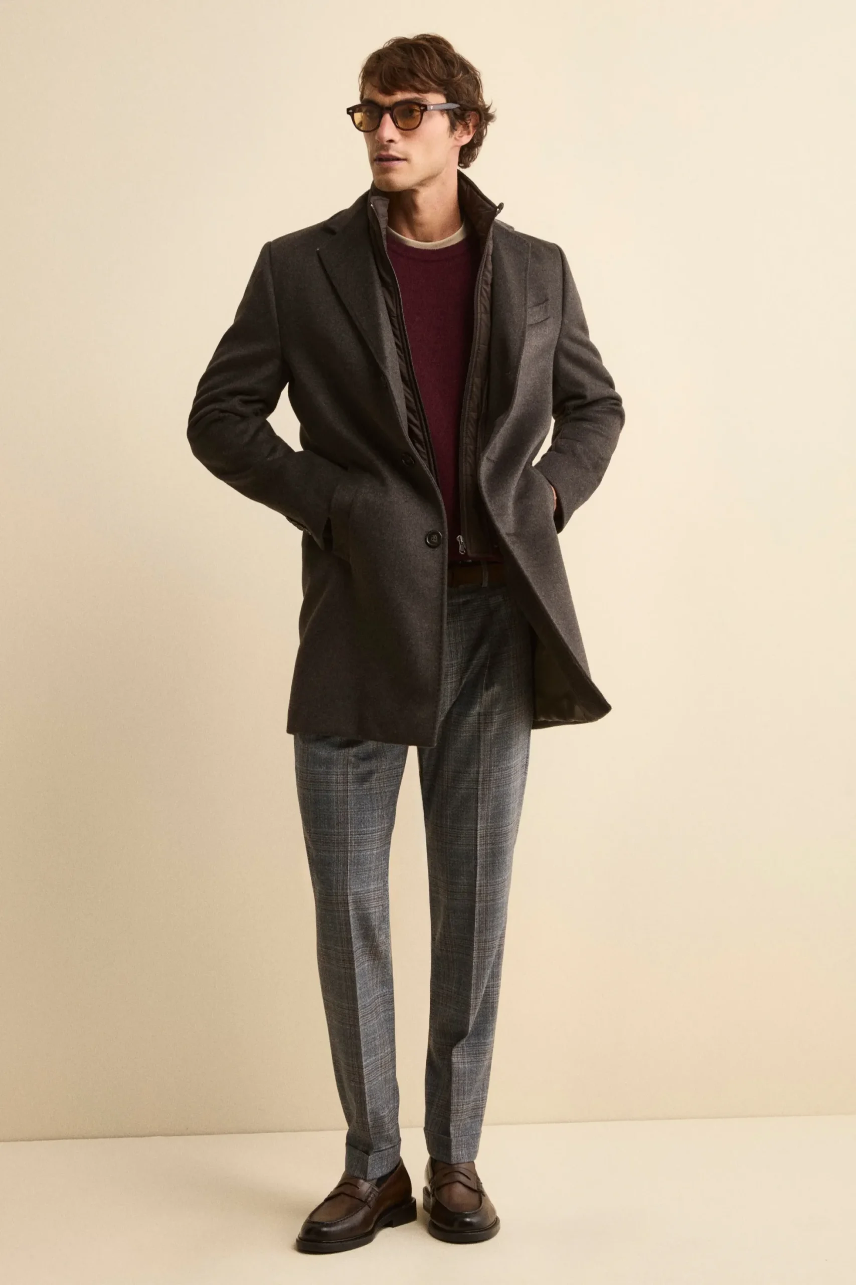 Cappotto in lana e cashmere - MARRONE