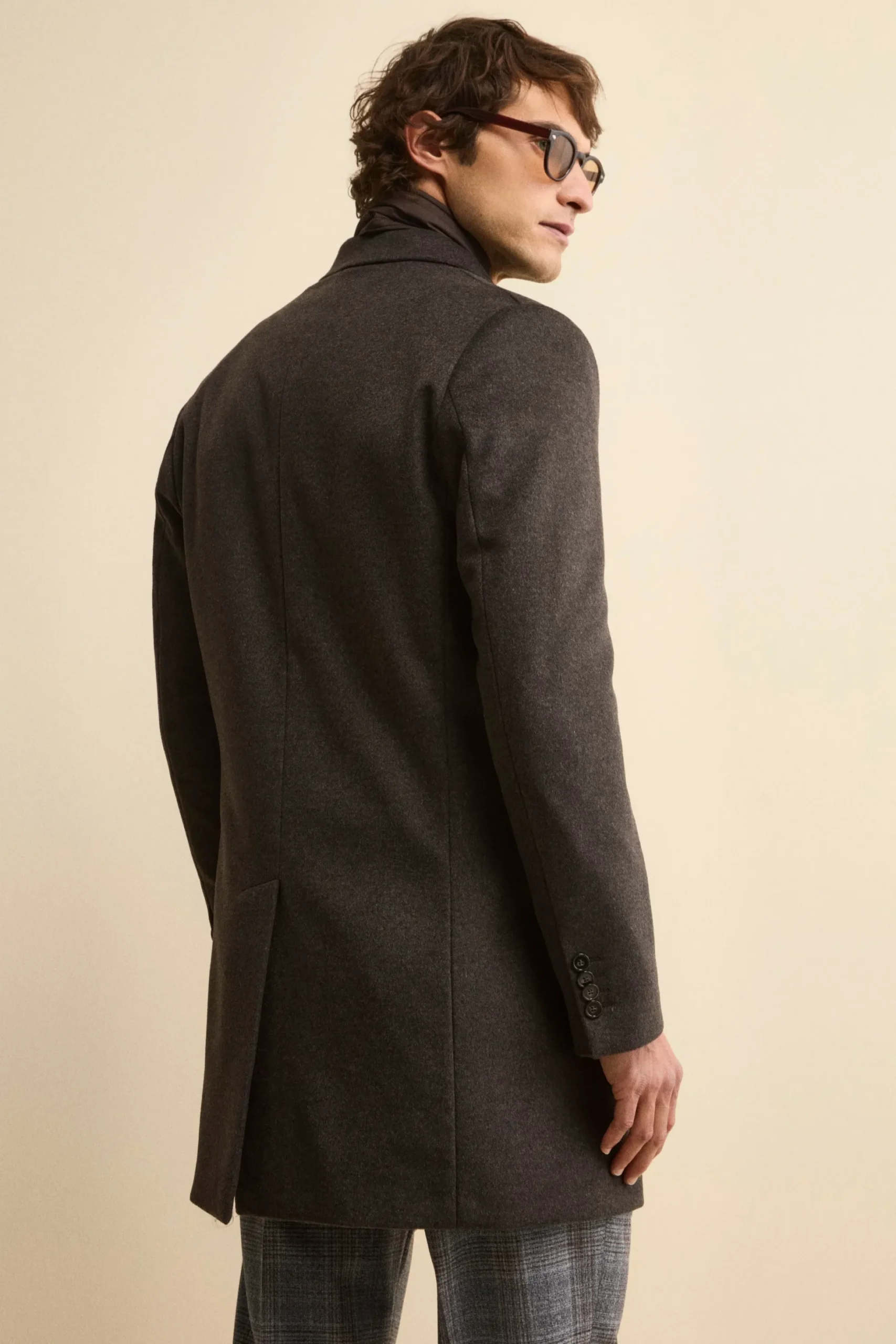 Cappotto in lana e cashmere - MARRONE