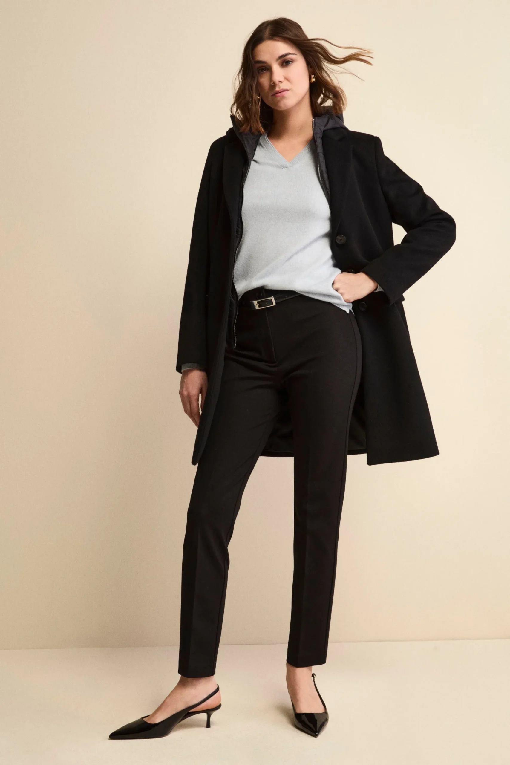 Cappotto in lana e cashmere - NERO