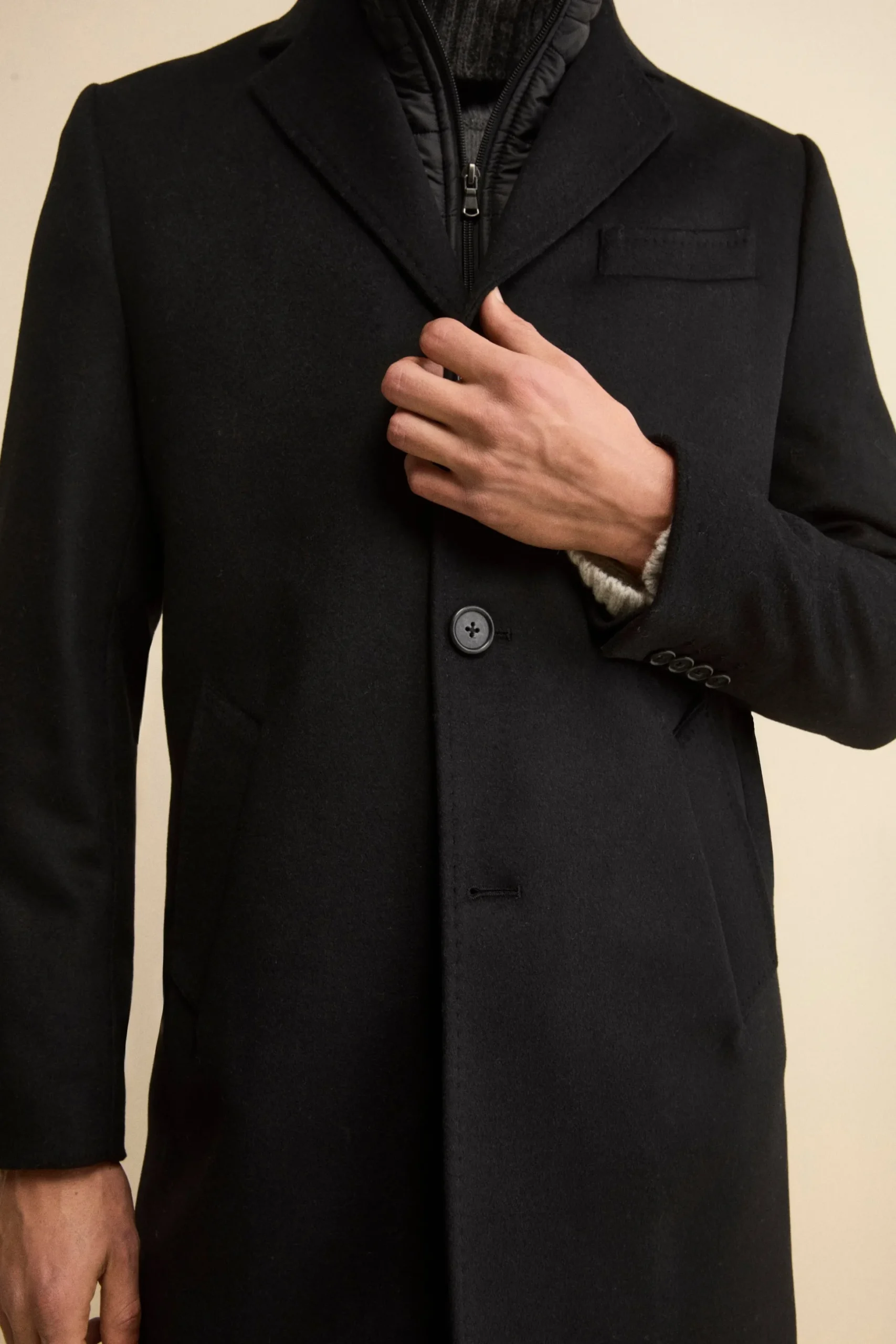 Cappotto in lana e cashmere - NERO