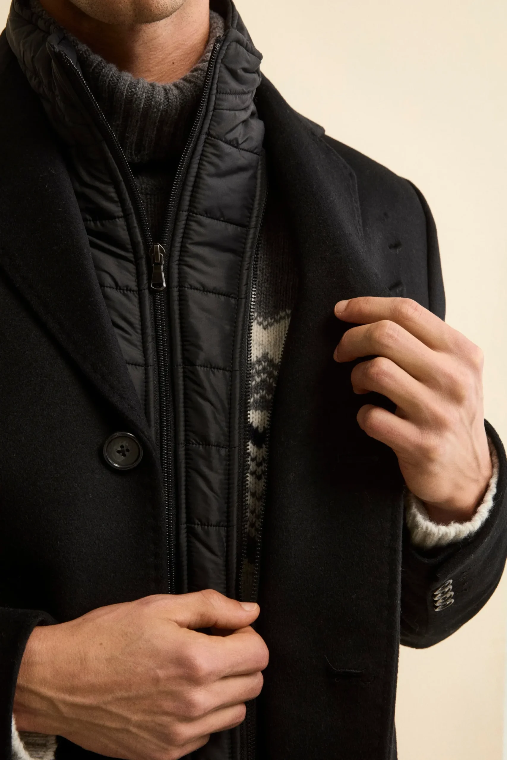 Cappotto in lana e cashmere - NERO