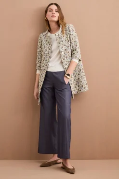 Cappotto Leggero Foderato in Fantasia Jacquard - FANT. MORO