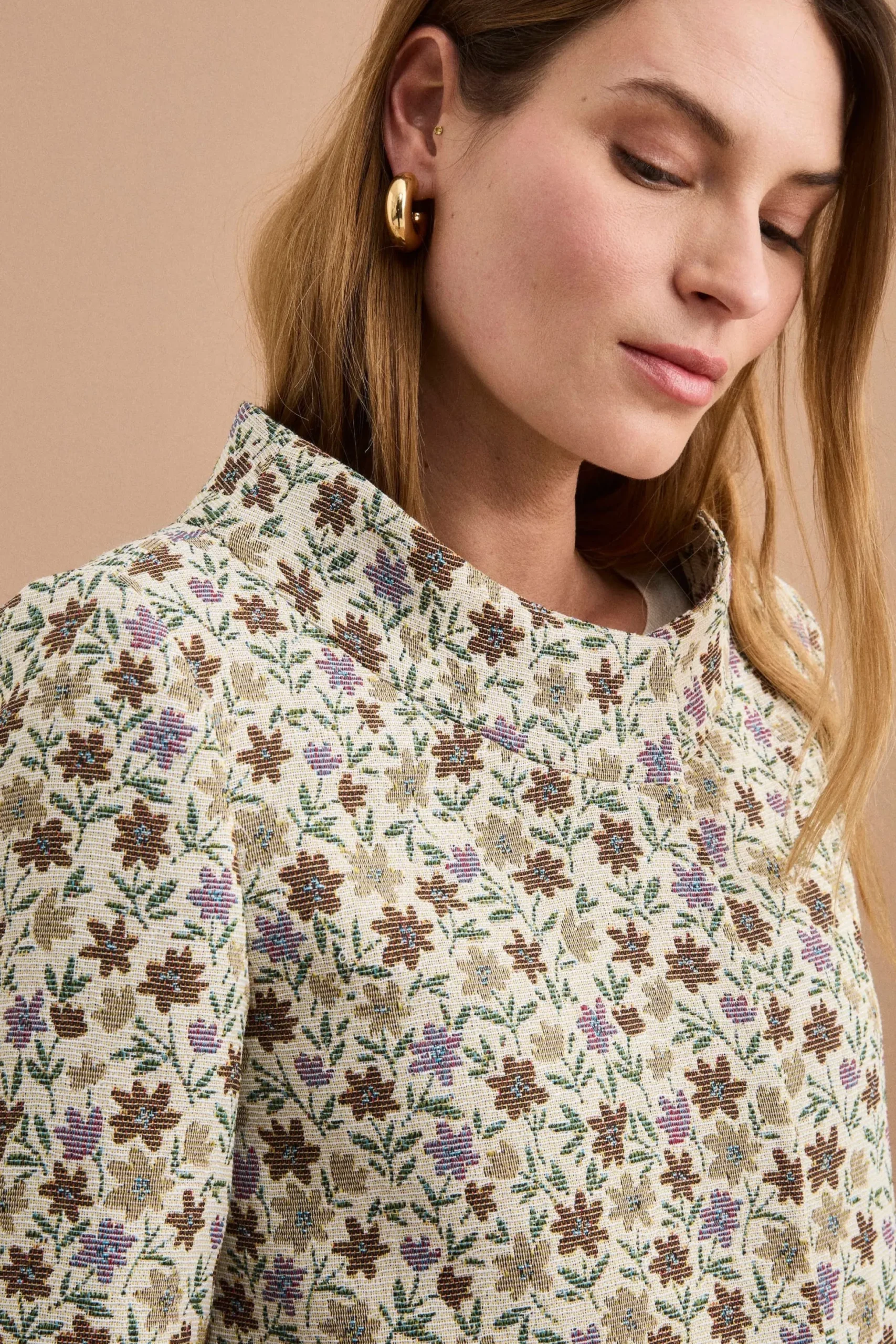 Cappotto Leggero Foderato in Fantasia Jacquard - FANT. MORO