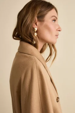 Cappotto Lungo Doppiopetto Foderato in Cashmere - CAMMELLO