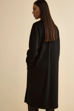 Cappotto Lungo Doppiopetto in Puro Cashmere - NERO